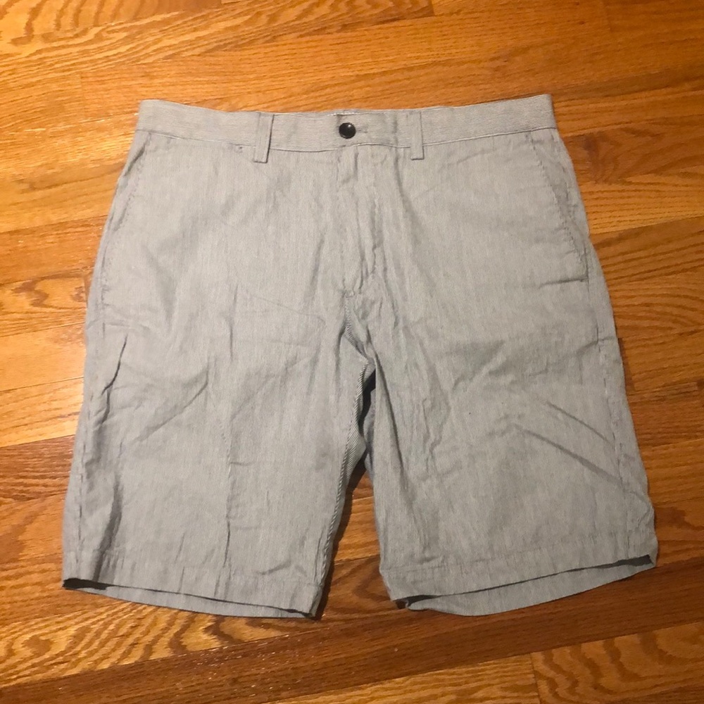 Blue & White Striped Shorts